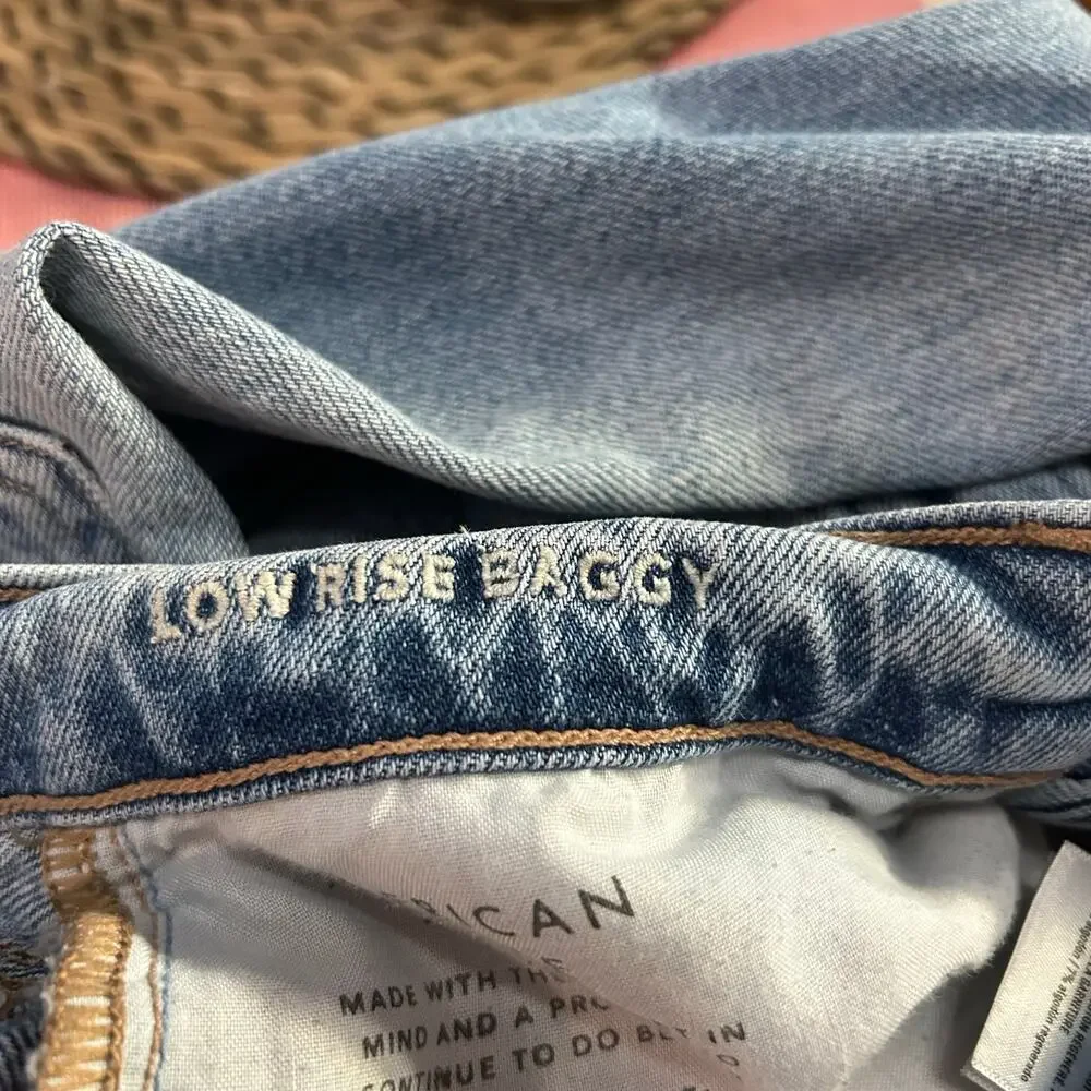 American Eagle Jeans Womens 0 (26x29.5) Baggy Distressed Low Rise Skater Grunge